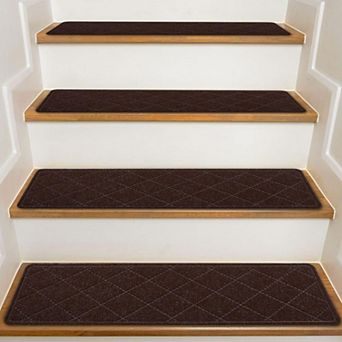 Stair Treads Non Slip Carpet 15 Pack 8" X 30" Indoor Wooden Steps Reusable Adhesive Polyester TPR
