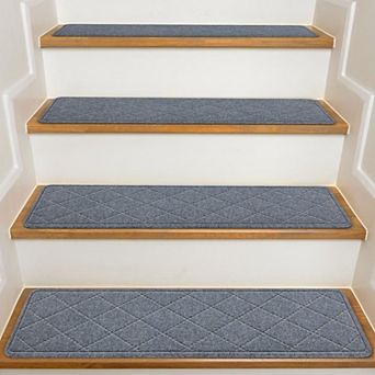 Stair Treads Non Slip Carpet 15 Pack 8" X 30" Indoor Wooden Steps Reusable Adhesive Polyester TPR