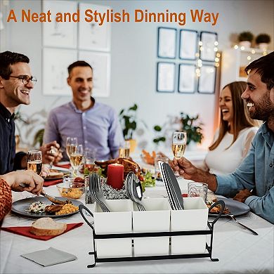 Cutlery Holder with Drain Holes 3 Piece Set for Countertop