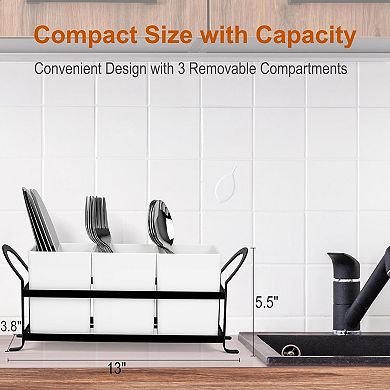 Cutlery Holder with Drain Holes 3 Piece Set for Countertop