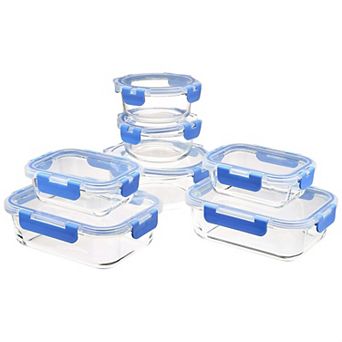 Glass Food Storage Containers, Leak Proof, Oven Safe, Easy to Clean, Stain Resistant, Set of 7
