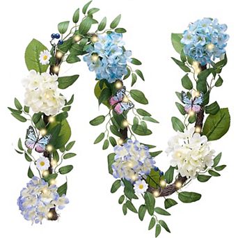 Flower Garland with Lights 6 Feet for Mantle Hydrangeas