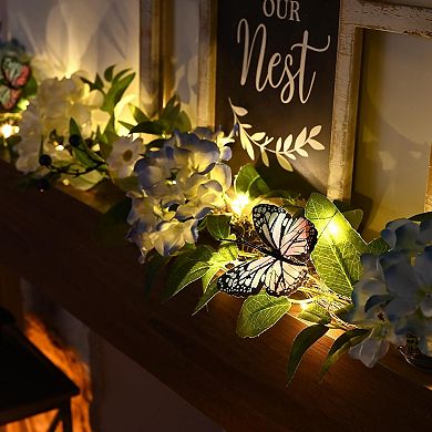 Flower Garland with Lights 6 Feet for Mantle Hydrangeas