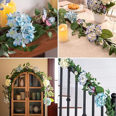 Flower Garland with Lights 6 Feet for Mantle Hydrangeas