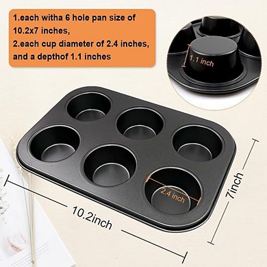 6-Piece Nonstick Carbon Steel Bakeware Set, Oven-Safe, Silicone Handles, PFOA-Free