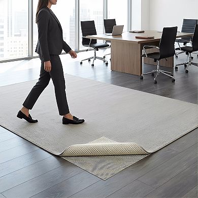 Non Slip Rug Pad Gripper for Hard Floors 9x12 Feet Polyester Vinyl Open Weave Easy Vacuum
