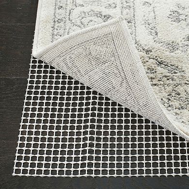 Non Slip Rug Pad Gripper for Hard Floors 9x12 Feet Polyester Vinyl Open Weave Easy Vacuum