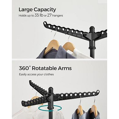 Folding Laundry Drying Rack with 3 Rotatable Arms for Hangers