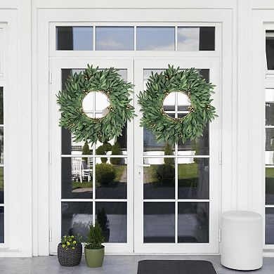 Olive Wreath for Front Door Artificial Large Green