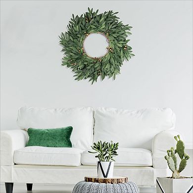 Olive Wreath for Front Door Artificial Large Green