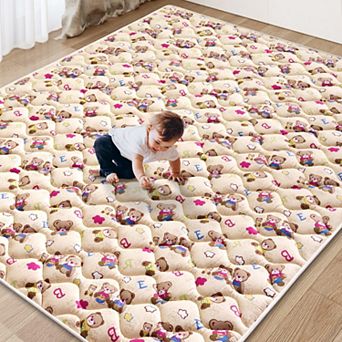 Baby Play Mat 79"x71" Extra Large Thickened Foam Machine Washable Non-Slip Foldable Crawling Mat