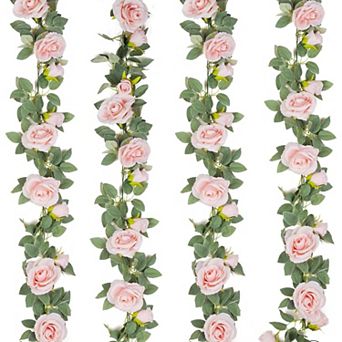 Artificial Rose Vine Garland 4 pc 26 Feet for Wedding