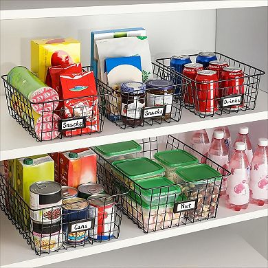 Wire Baskets for Pantry Organization 6 Pack Multiple Sizes