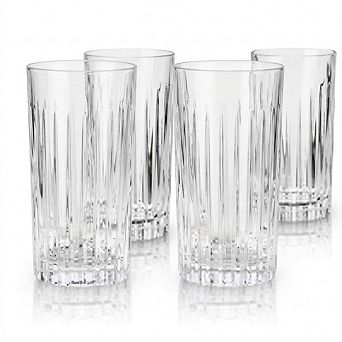 4 pc Crystal Highball Glasses, Collins Glass Set for Cocktails
