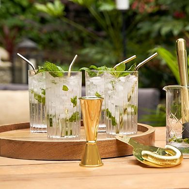 4pc Crystal Highball Glasses, Collins Glass Set for Cocktails