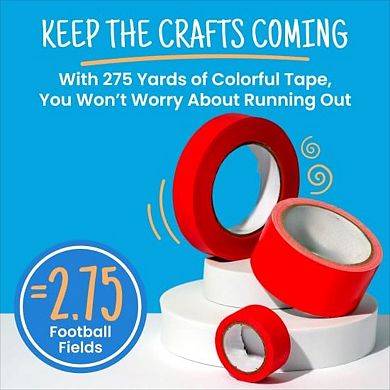 Colored Masking Tape 11 Roll Multi Pack 1 Inch Wide