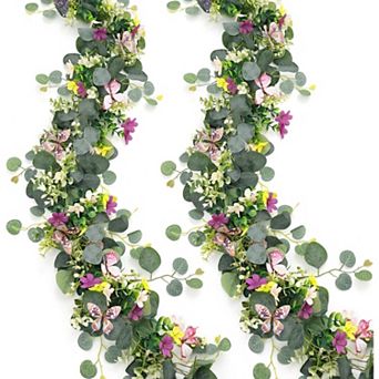 Artificial Daisy Garland 5.68 Feet with 3D Butterfly