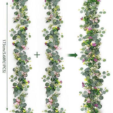 Artificial Daisy Garland 5.68 Feet with 3D Butterfly