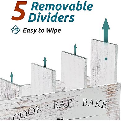 Extra Large Wooden Utensil Holder with 4 Compartments
