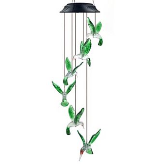 Hummingbird Solar Wind Chimes for Outdoor Garden Decor