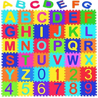 36 Tiles Kids Foam Puzzle Mat Alphabet Letters Numbers Play Rug Educational Floor Mat