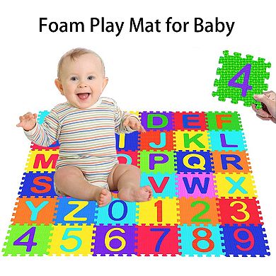 36 Tiles Kids Foam Puzzle Mat Alphabet Letters Numbers Play Rug Educational Floor Mat