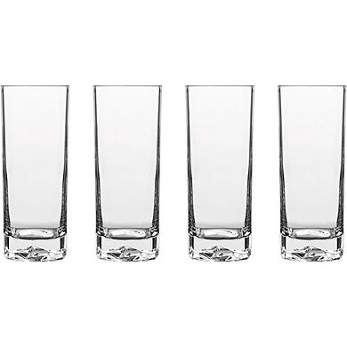 Highball Glass Set of 4 Thick Base, Lead-Free, Dishwasher Safe