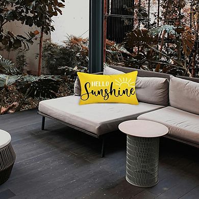 Hello Sunshine Throw Pillow Cover, Waterproof Lumbar Farmhouse Seasonal Decor
