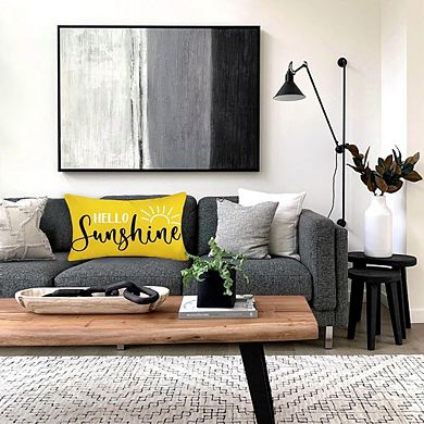 Hello Sunshine Throw Pillow Cover, Waterproof Lumbar Farmhouse Seasonal Decor