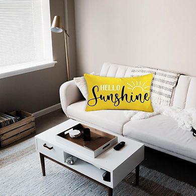 Hello Sunshine Throw Pillow Cover, Waterproof Lumbar Farmhouse Seasonal Decor