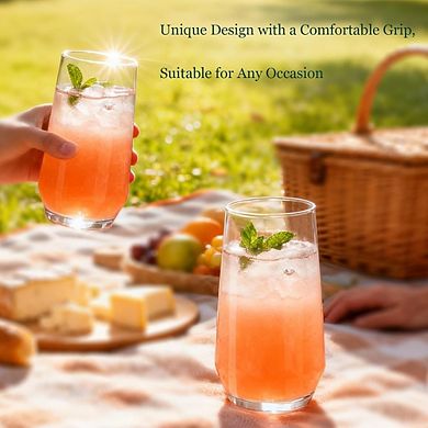 6-Piece Highball Glass Set Crystal Clear, Dishwasher Safe