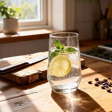6-Piece Highball Glass Set Crystal Clear, Dishwasher Safe