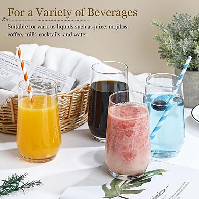 6-Piece Highball Glass Set Crystal Clear, Dishwasher Safe