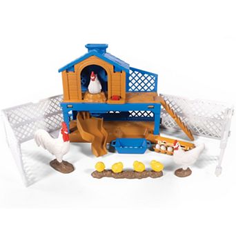 Big Country Toys Chicken Coop Adventure 11 pc Farm Toy Playset Interactive Egg Gathering