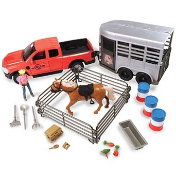 Big Country Toys Truck & Horse Trailer Adventure 24 pc Rodeo Toy Playset