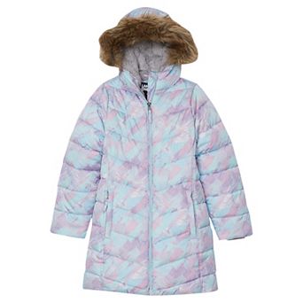Girls 4-16 Lands' End Fleece Lined Parka with Faux Fur Trim