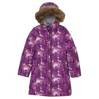 Girls 4-16 Lands' End Fleece Lined Parka with Faux Fur Trim