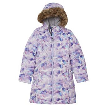 Girls 4-16 Lands' End Fleece Lined Parka with Faux Fur Trim