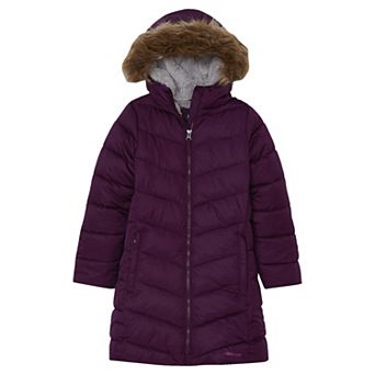 Girls 4-16 Lands' End Fleece Lined Parka with Faux Fur Trim