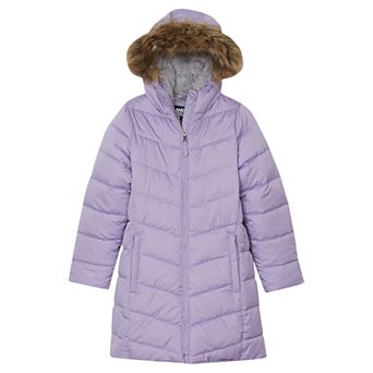 Girls 4-16 Lands' End Fleece Lined Parka with Faux Fur Trim