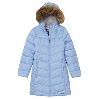 Girls 4-16 Lands' End Fleece Lined Parka with Faux Fur Trim