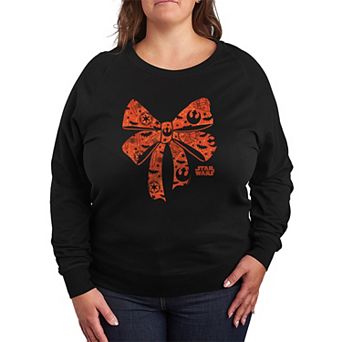 Plus Size Star Wars Halloween Bow Silhouette French Terry Long Sleeve Tee