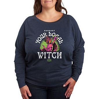 Plus Size Marvel Scarlet Witch Support Your Local Witch French Terry Long Sleeve Tee