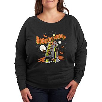 Plus Size Star Wars R2-D2 Boooop Graphic French Terry Long Sleeve Tee