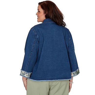 Plus Size Alfred Dunner Indigo Girls Sequin Embellished Stretch Denim Jacket