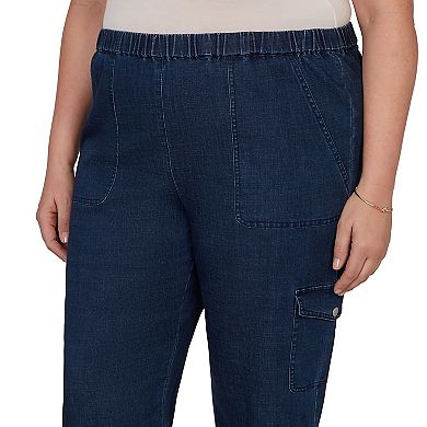 Plus Size Alfred Dunner Indigo Girls Pull On Cargo Pocket Jeans