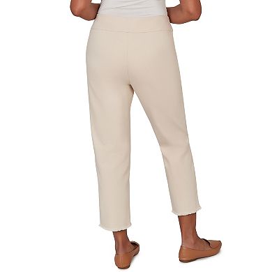 Petite Alfred Dunner Tonal Floral Applique Ankle Jeans