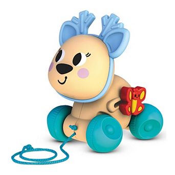 Kids Hits Tactile Motion Play Toy With Easy-To-Roll Inertia Wheels & Rotating Animal Head