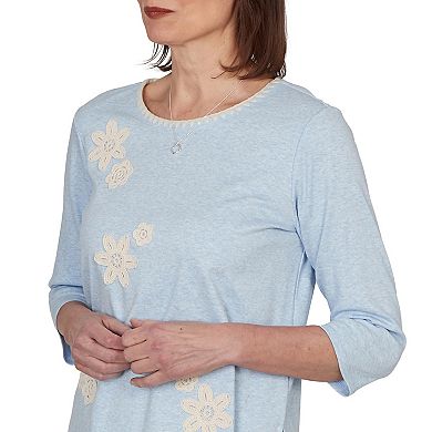 Petite Alfred Dunner Floral Stitches Knit Top