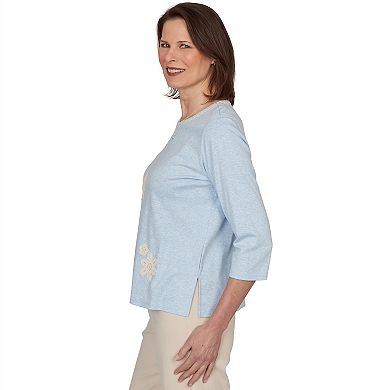 Petite Alfred Dunner Floral Stitches Knit Top